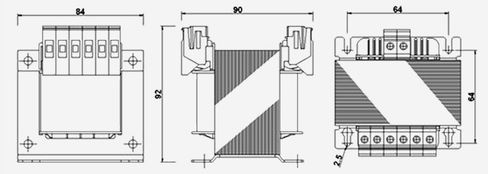 Трансформатор EI 84/43 схема размеры Трансформатор EI 84/43 схема размеры